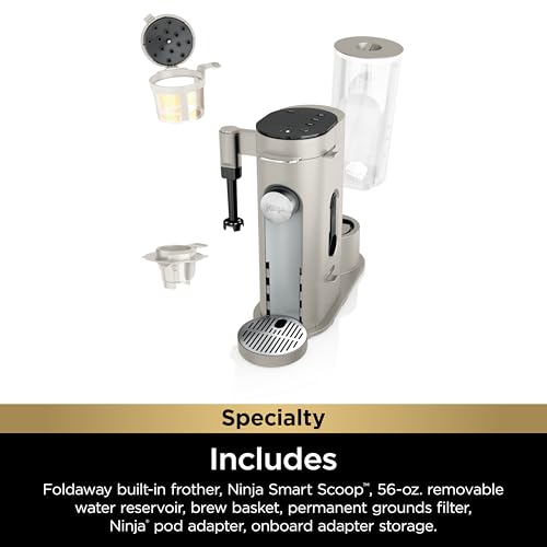 Ninja | Coffee Maker | Single Serve |Brew with Coffee Pods & Grounds| Compatible with K-Cup Coffee Pods | 4 Brew Styles, up to 24oz Cup Sizes & 56oz Removable Reservoir | Black | PB051