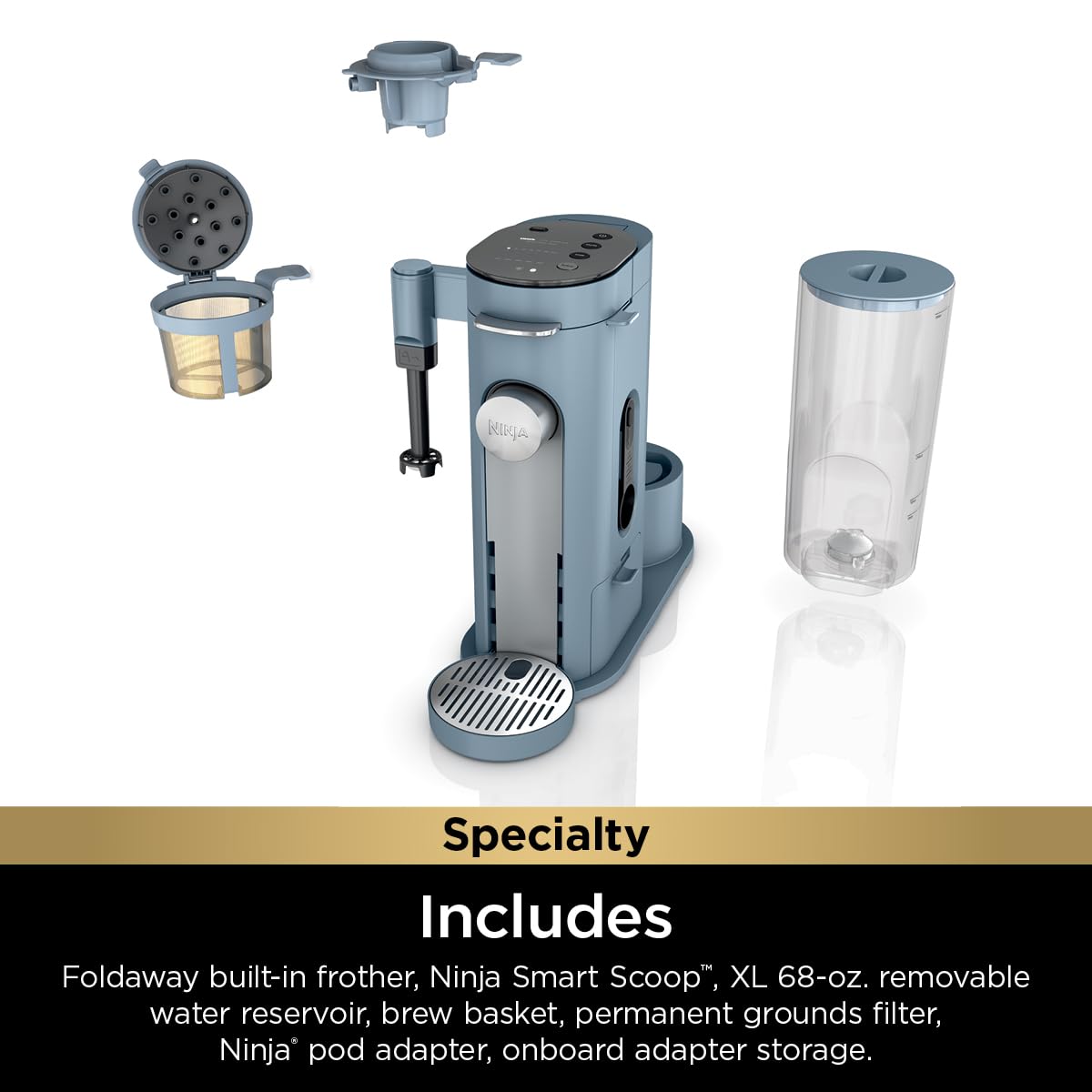Ninja | Coffee Maker | Single Serve |Brew with Coffee Pods & Grounds| Compatible with K-Cup Coffee Pods | 4 Brew Styles, up to 24oz Cup Sizes & 56oz Removable Reservoir | Black | PB051