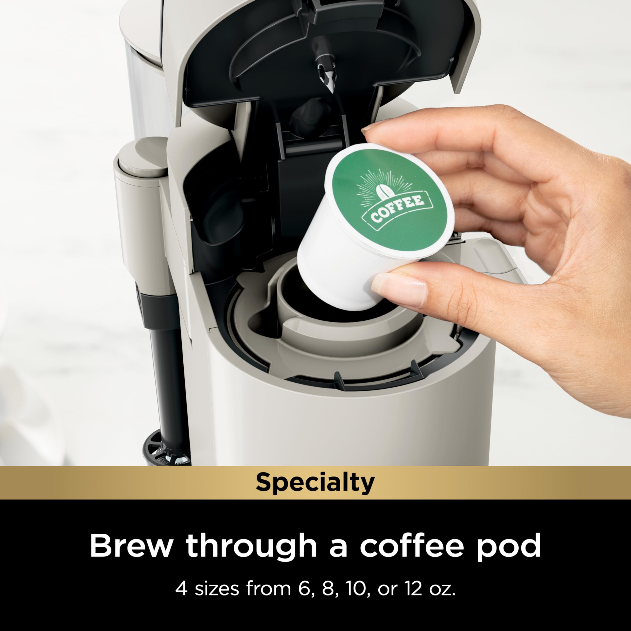 Ninja | Coffee Maker | Single Serve |Brew with Coffee Pods & Grounds| Compatible with K-Cup Coffee Pods | 4 Brew Styles, up to 24oz Cup Sizes & 56oz Removable Reservoir | Black | PB051