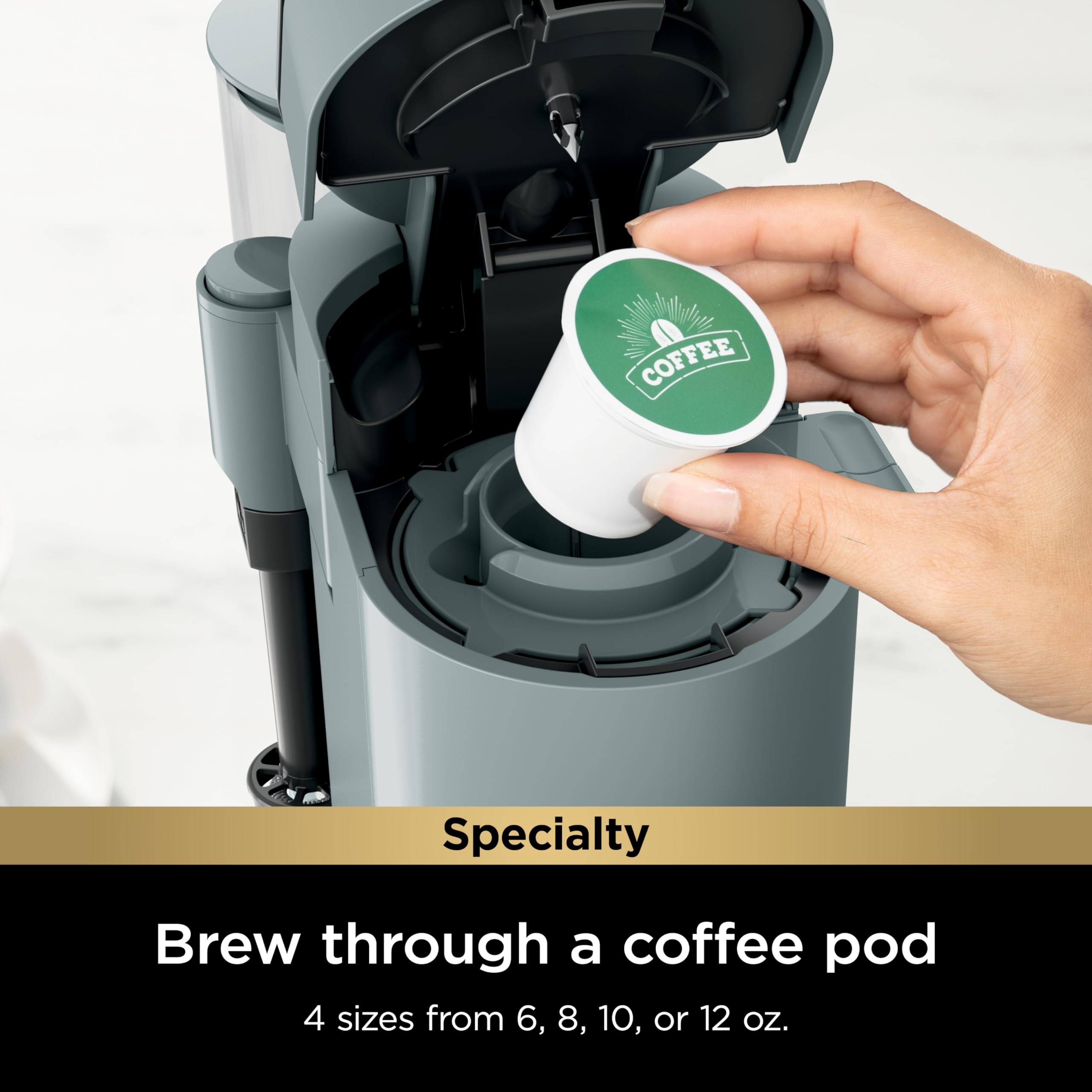 Ninja | Coffee Maker | Single Serve |Brew with Coffee Pods & Grounds| Compatible with K-Cup Coffee Pods | 4 Brew Styles, up to 24oz Cup Sizes & 56oz Removable Reservoir | Black | PB051
