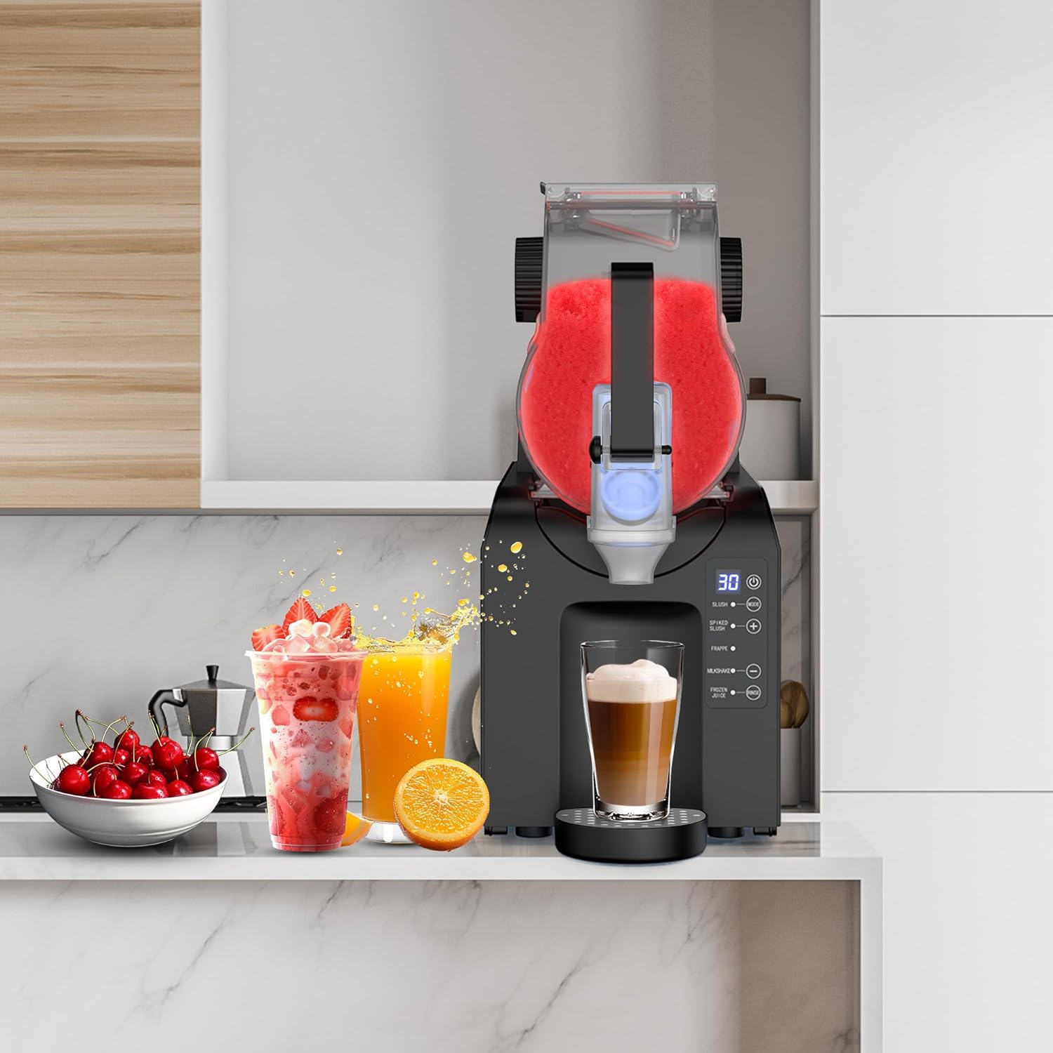 Commercial Slushy Machine, 88 oz. Slushy Maker Machine for Home, No Ice Needed, Slushie Machine with Adjustable Smoothie Thickness, Frozen Drink Machine for Smoothies, Frappés, Milkshakes, Cocktails