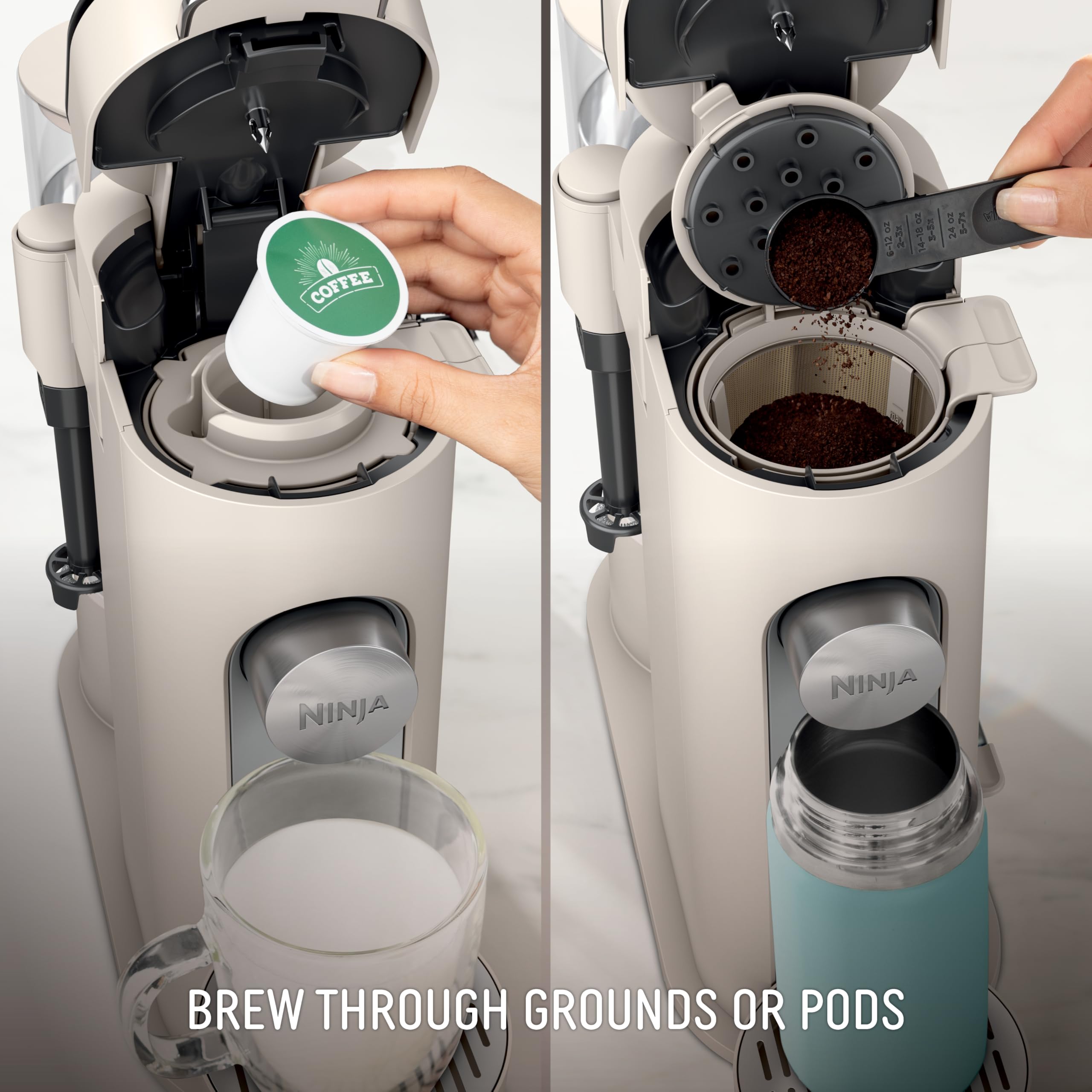 Ninja | Coffee Maker | Single Serve |Brew with Coffee Pods & Grounds| Compatible with K-Cup Coffee Pods | 4 Brew Styles, up to 24oz Cup Sizes & 56oz Removable Reservoir | Black | PB051