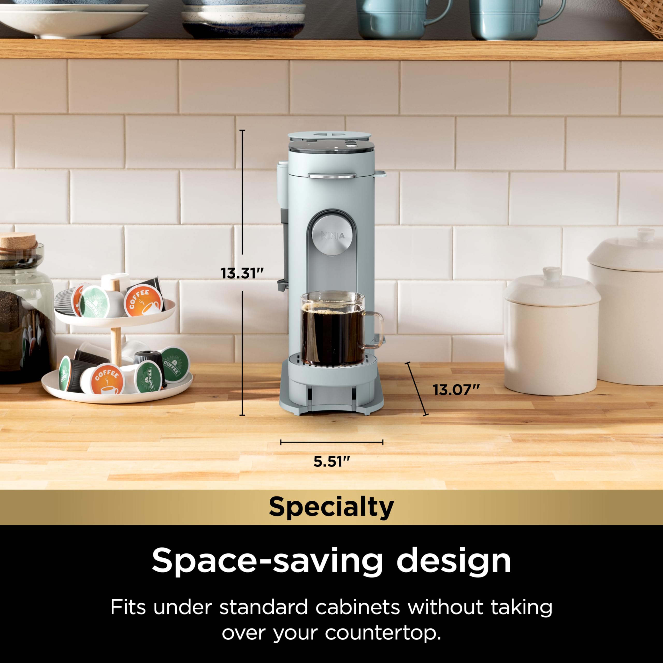 Ninja | Coffee Maker | Single Serve |Brew with Coffee Pods & Grounds| Compatible with K-Cup Coffee Pods | 4 Brew Styles, up to 24oz Cup Sizes & 56oz Removable Reservoir | Black | PB051