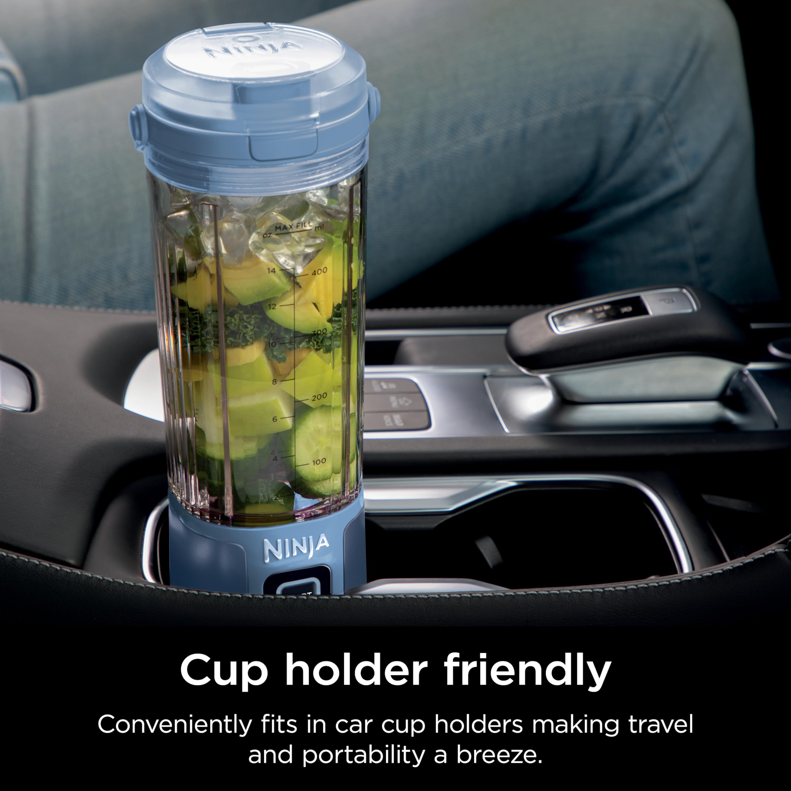 Ninja BC151NV Blast Portable Blender, Cordless, 18oz. Vessel, Personal Blender-for Shakes & Smoothies, BPA Free, Leakproof-Lid & Sip Spout, USB-C Rechargeable, Dishwasher Safe Parts, Denim Blue