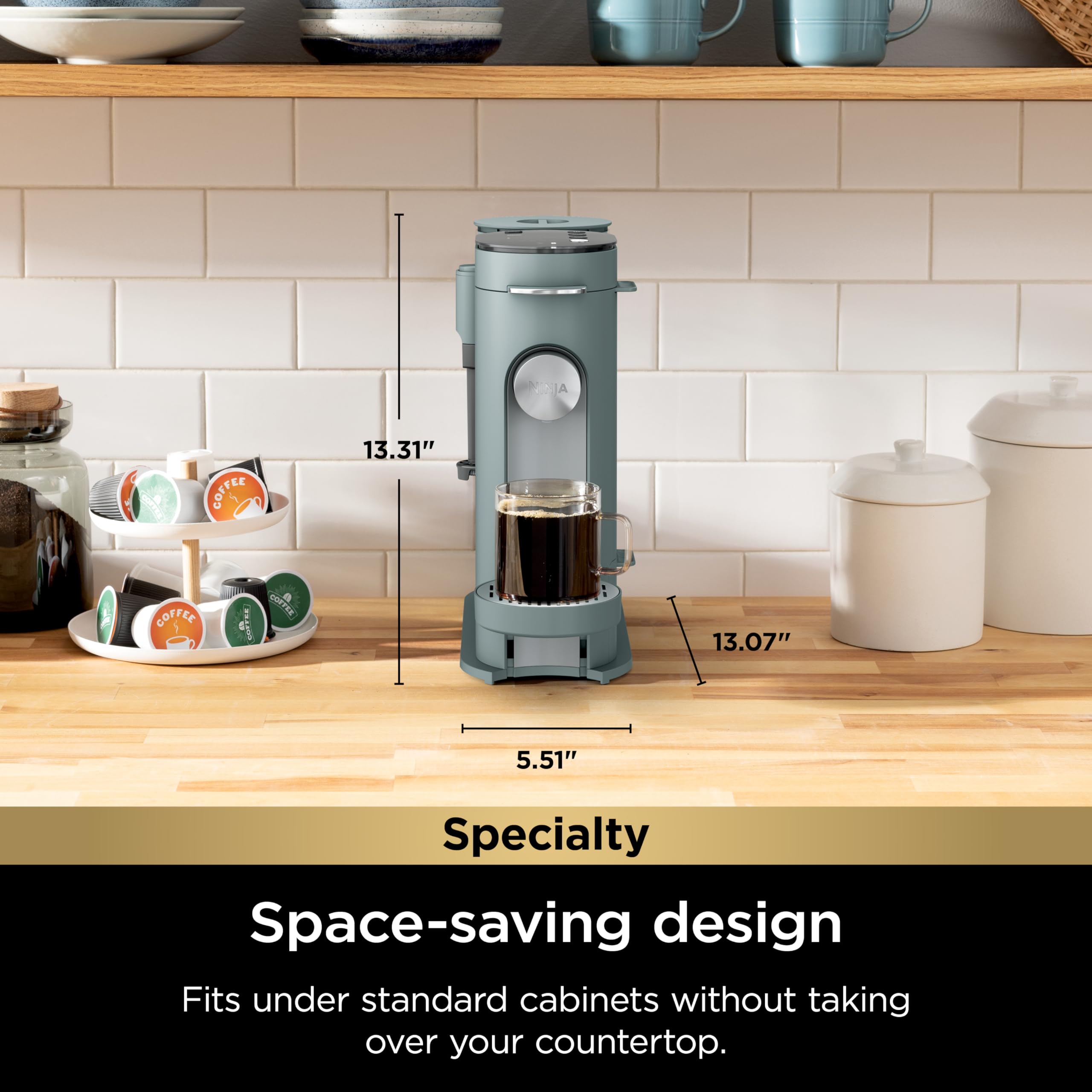Ninja | Coffee Maker | Single Serve |Brew with Coffee Pods & Grounds| Compatible with K-Cup Coffee Pods | 4 Brew Styles, up to 24oz Cup Sizes & 56oz Removable Reservoir | Black | PB051