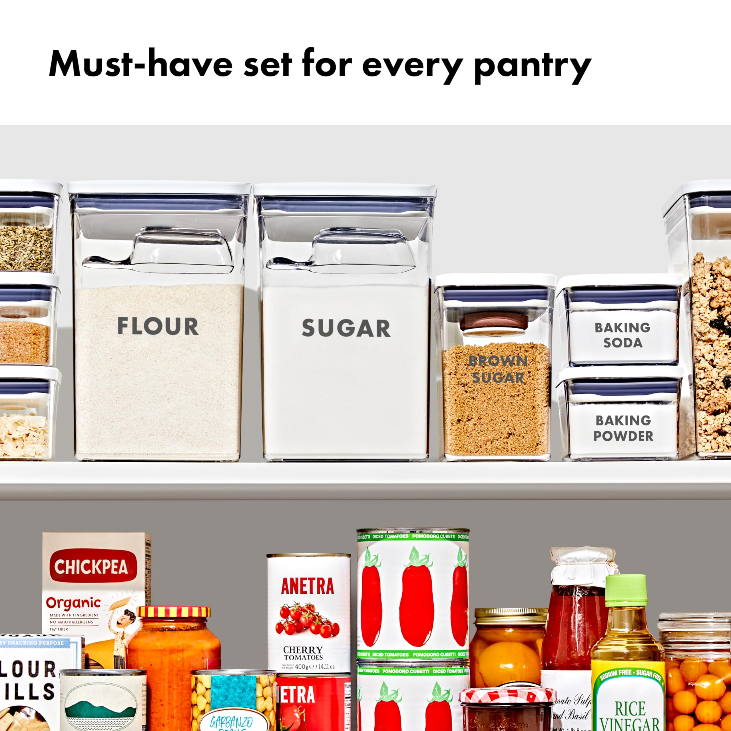 OXO Good Grips 8-Piece Prelabeled Baking POP Container Set