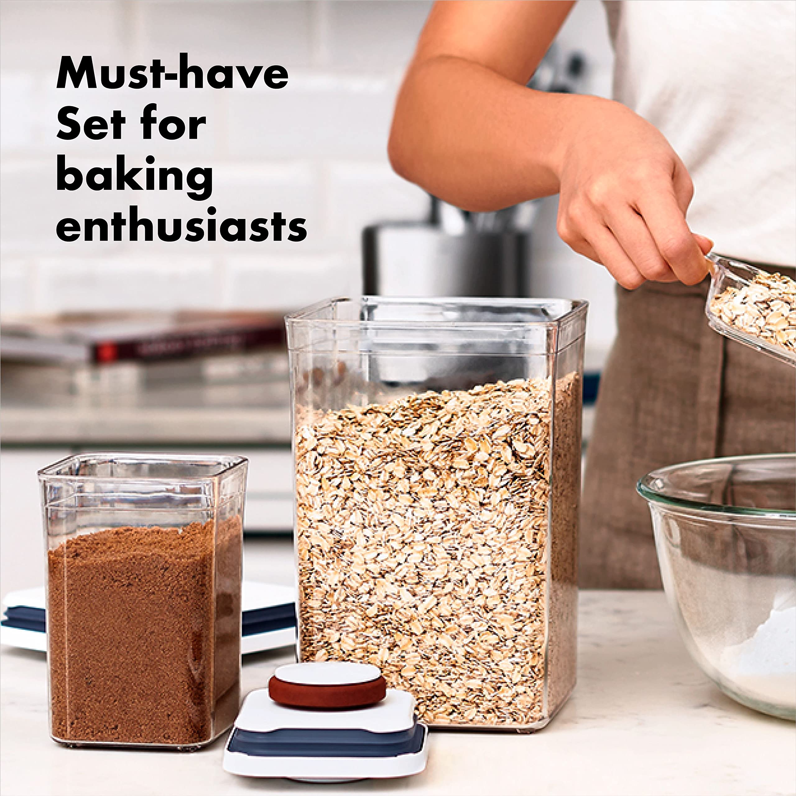 OXO Good Grips 8-Piece Prelabeled Baking POP Container Set