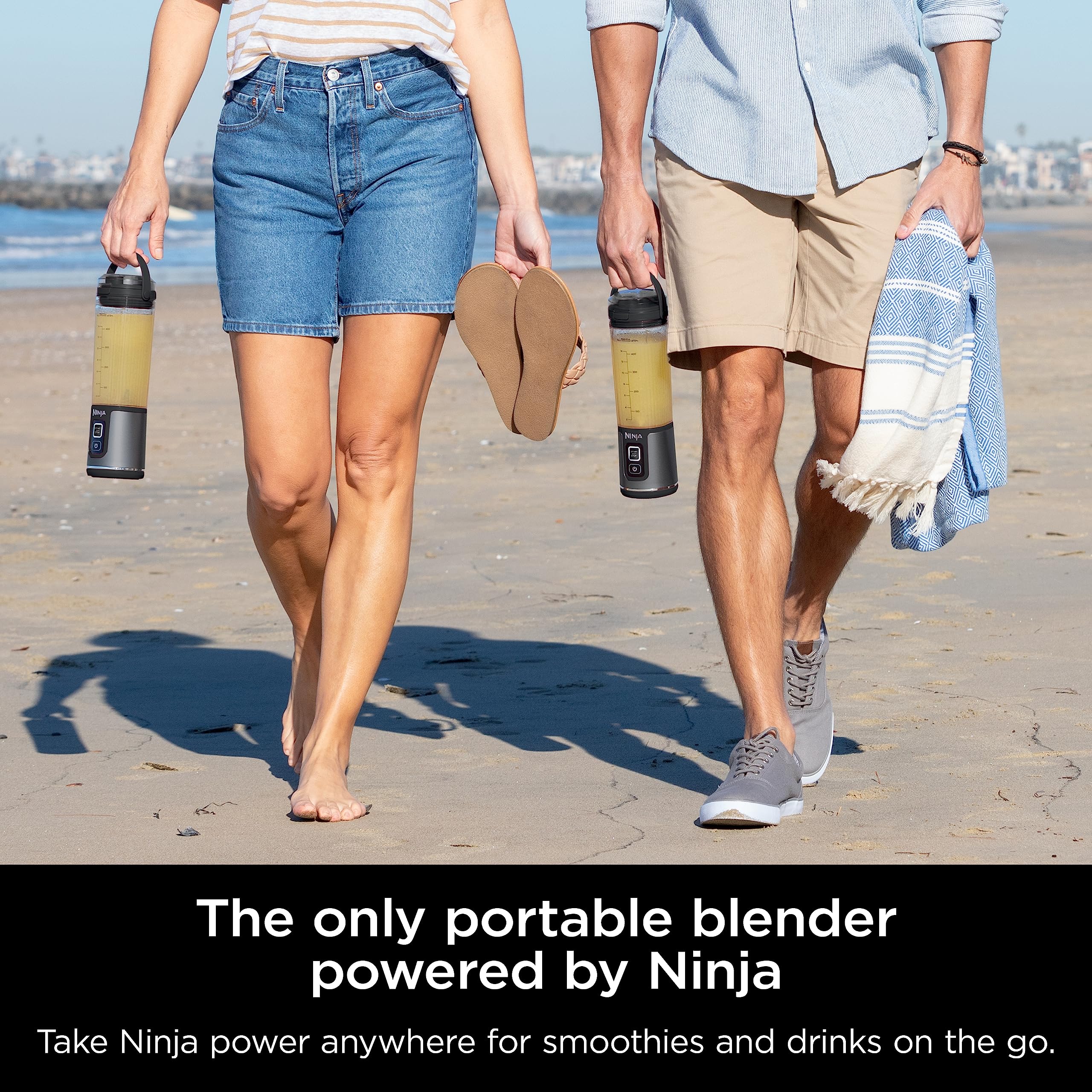 Ninja BC151NV Blast Portable Blender, Cordless, 18oz. Vessel, Personal Blender-for Shakes & Smoothies, BPA Free, Leakproof-Lid & Sip Spout, USB-C Rechargeable, Dishwasher Safe Parts, Denim Blue