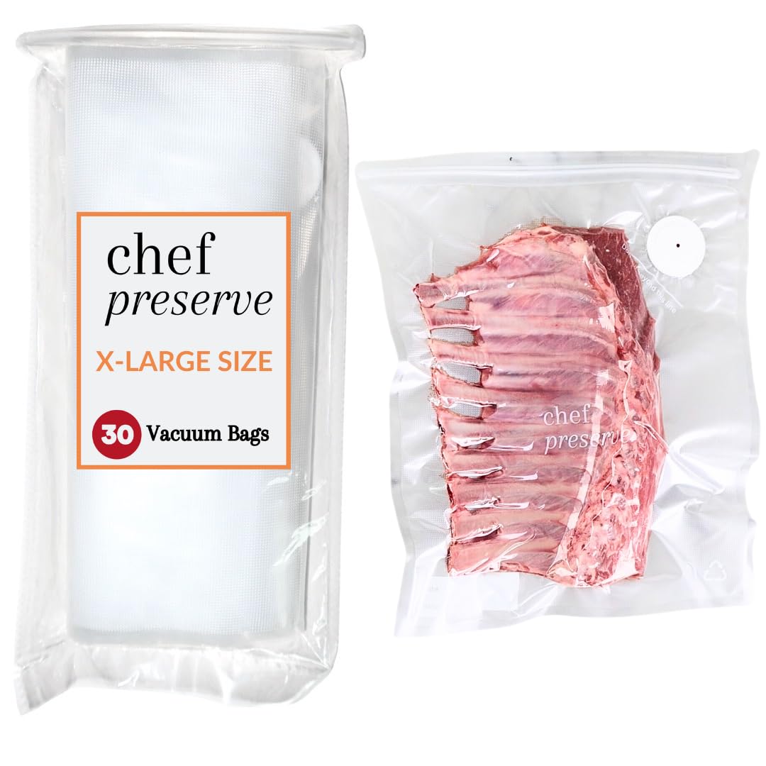 Chef Preserve Compact Vacuum Sealer for Food (Vacuum Sealer Machine + 30 Reusable Vacuum Bags) Powerful Handheld Vacuum Sealer Machine, Seal Meal Saver, Portable Food Sealer