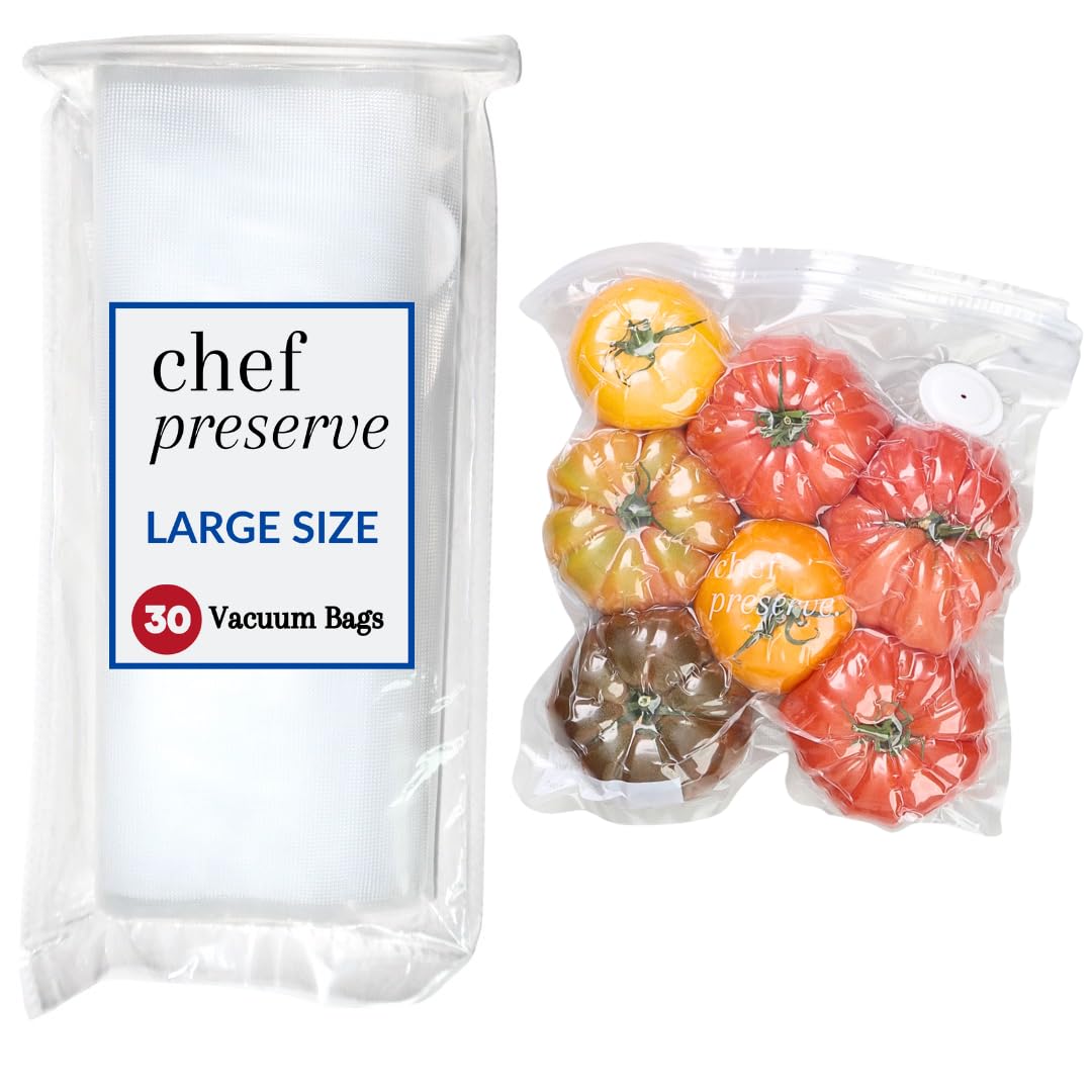 Chef Preserve Compact Vacuum Sealer for Food (Vacuum Sealer Machine + 30 Reusable Vacuum Bags) Powerful Handheld Vacuum Sealer Machine, Seal Meal Saver, Portable Food Sealer
