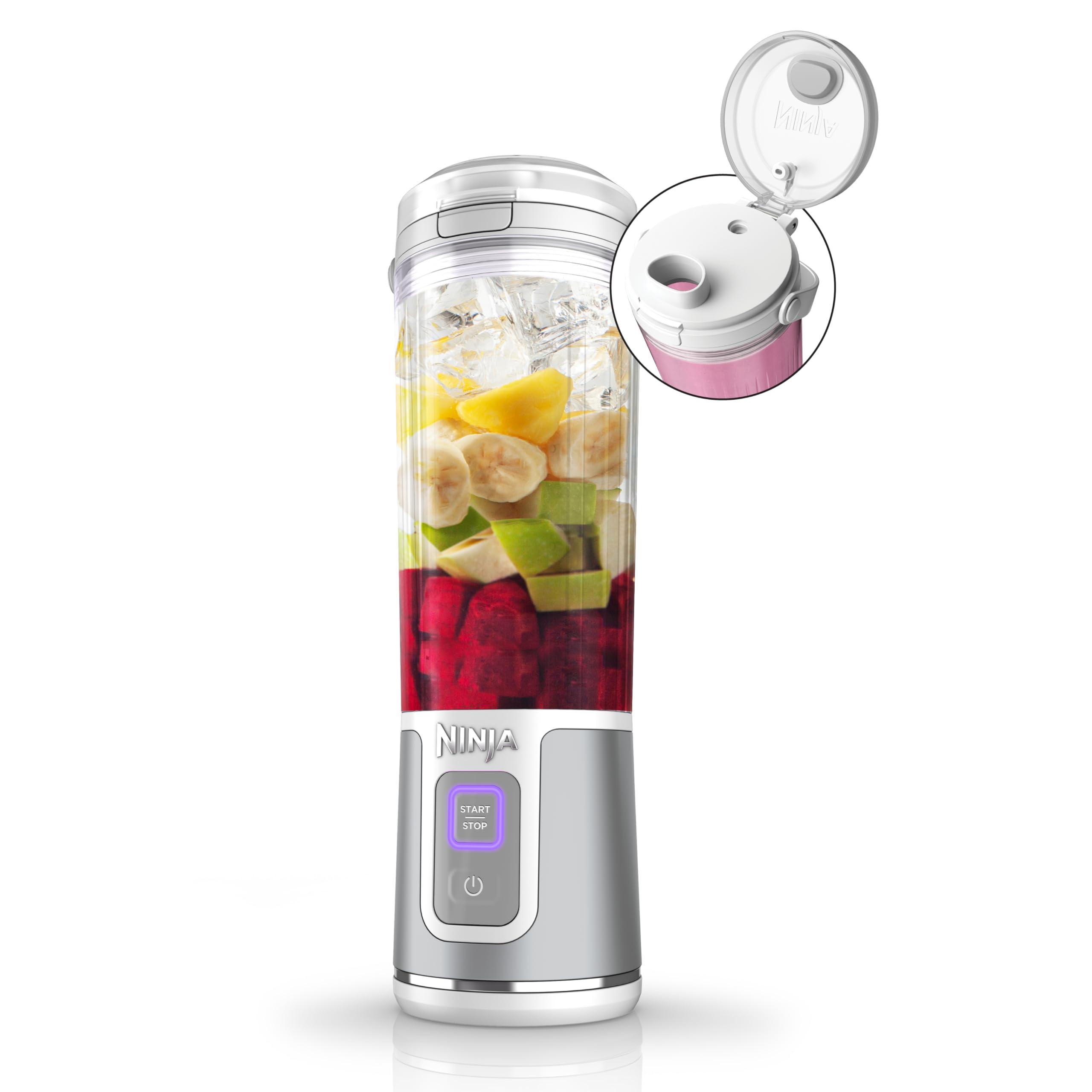 Ninja BC151NV Blast Portable Blender, Cordless, 18oz. Vessel, Personal Blender-for Shakes & Smoothies, BPA Free, Leakproof-Lid & Sip Spout, USB-C Rechargeable, Dishwasher Safe Parts, Denim Blue