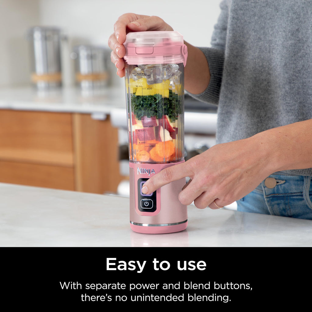 Ninja BC151NV Blast Portable Blender, Cordless, 18oz. Vessel, Personal Blender-for Shakes & Smoothies, BPA Free, Leakproof-Lid & Sip Spout, USB-C Rechargeable, Dishwasher Safe Parts, Denim Blue